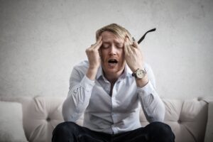 Jobless man feeling stressed and frustrated